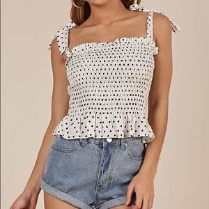 Showpo Poet In My Heart Top In White Polka Dot